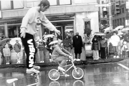 Trick Bicycle Riders, McDonald's Christmas Parade, Michigan Avenue at Jackson Boulevard, from Changing Chicago